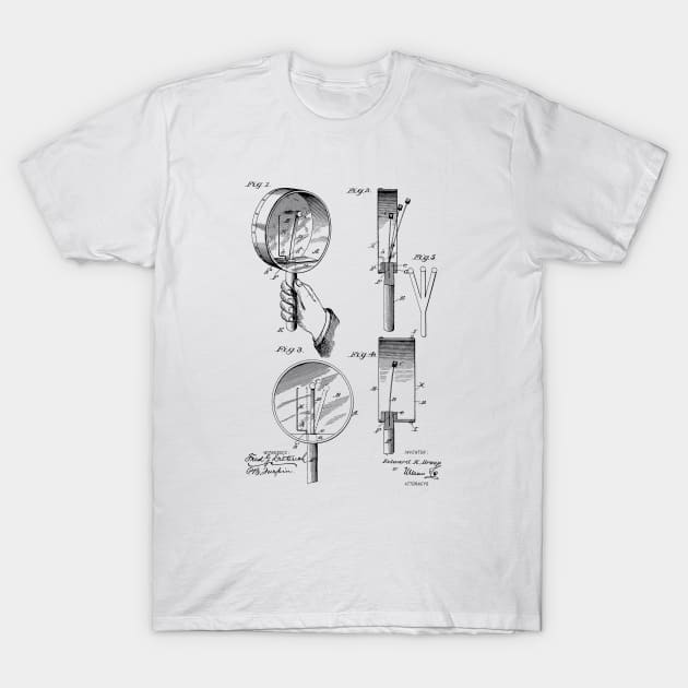 Hand Drum Vintage Patent Hand Drawing T-Shirt by TheYoungDesigns